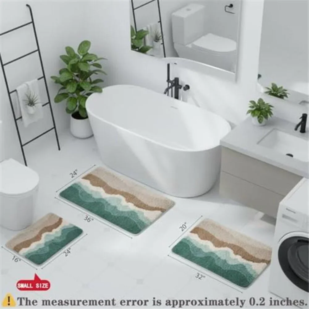 Microfiber Bathroom Rug Non Slip Soft Shaggy Carpet Floor Mat Absorbent 24x16